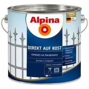 Гладкая эмаль по ржавчине ALPINA DIREKT AUF ROST 537287