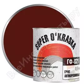 Грунт super maler гф-021 super okraska красно-коричневый, 0.9 кг 0006756