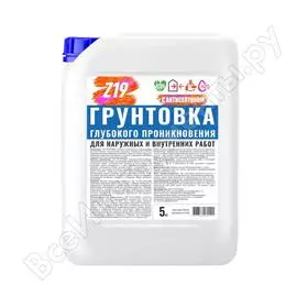 Грунтовка z19 глубокого проникновения для наружных и внутренних работ, 5 кг 80121