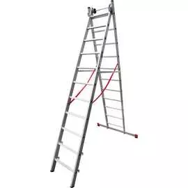 Индустриальная алюминиевая двухсекционная лестница Новая Высота 5220211