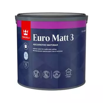 Интерьерная краска для стен и потолков Tikkurila EURO MATT 3 700001113