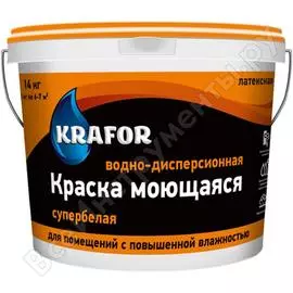 Моющаяся интерьерная латексная краска KRAFOR 26958