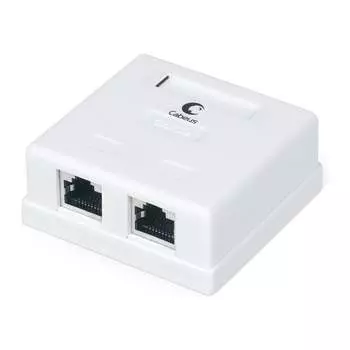 Экранированная двойная внешняя компьютерная розетка Cabeus WS-8P8C-Cat.5e-SH-2