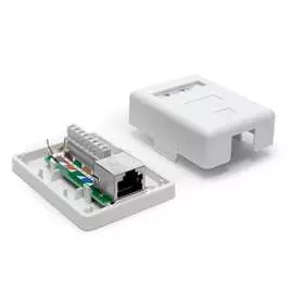 Экранированная настенная розетка TWT TWT-SM1-45/S6-WH