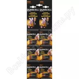 Элемент питания duracell lr03-2bl basic 2*6 12шт б0019682