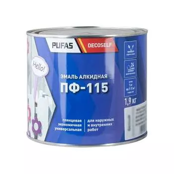 Эмаль Pufas ПФ-115 оранжевая Decoself (1,9кг=1,4л) тов-206026