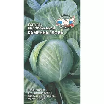 Капуста СеДек Каменна глова белокочанная, позднеспелая, округлая, 3-3.5 кг, евро, 0.5 г 15704
