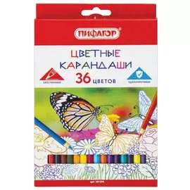 Классические заточенные цветные карандаши Пифагор