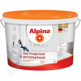 Краска alpina new экстрабелая интерьерная ultraweiss матовая 10л 948102065
