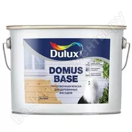 Краска dulux domus base грунт. для деревянных. фасадов, масляная, мат, белый 10 л 5134993