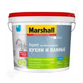 Влагостойкая интерьерная краска для кухни и ванной MARSHALL