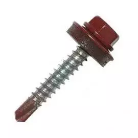 Кровельные саморезы ВИРТУОЗ 5,5х25 мм RAL3003 гранат 200 шт. 600-35698