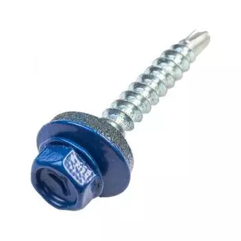 Кровельные саморезы ВИРТУОЗ 4,8х38 мм RAL5005 сигнальный синий 25 шт. 26835