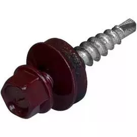 Кровельный саморез Bohrer ПРОМ 4,8x38 RAL3005 красное вино 4300 шт. SKRAL-4,8х38 RAL3005