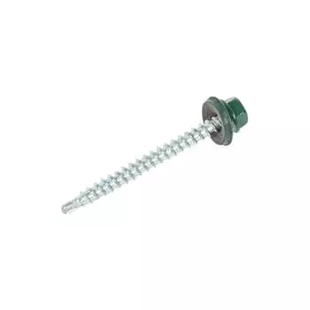 Кровельный саморез качественный крепеж 4,8/51 RAL6005200 зелёный мох (200 шт.) 1000109