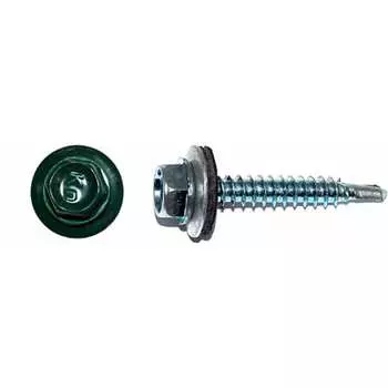 Кровельный саморез КРЕП-КОМП 4,8x70 RAL6005 тёмно-зелёный 1500 шт. ск706005к