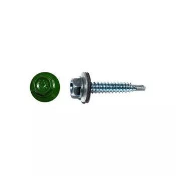 Кровельный саморез КРЕП-КОМП 4,8x35 RAL6002, зелёный K (3000 шт.) ск356002к