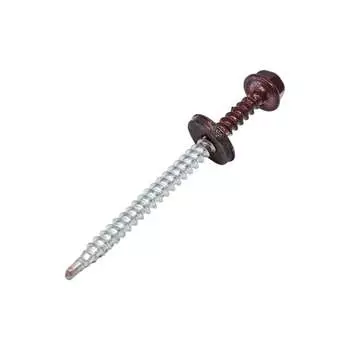 Кровельный саморез КРЕП-КОМП 4,8x70 RAL8017 тёмно-коричневый 100 шт. ск708017кф