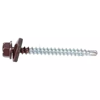Кровельный саморез КРЕП-КОМП 4,8x51 RAL8017 тёмно-коричневый 100 шт. ск518017кф