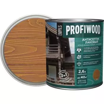 Лаковый тонирующий атмосферостойкий алкидный антисептик Profiwood 67036
