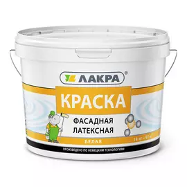 Латексная фасадная краска лакра белая, 14 кг 90002631081
