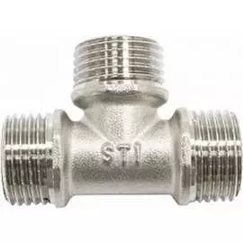 Латунный никелированный тройник STI D190-00073