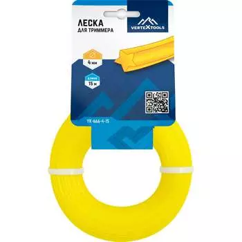 Леска для триммера vertextools YK-666-4-15