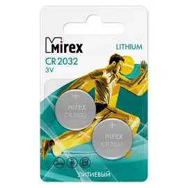 Литиевая батарея Mirex 23702-CR2032-E2