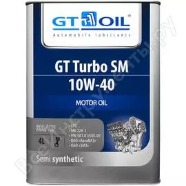 Масло GT OIL Turbo SM SAE 10W-40 API SMSN/CF 8809059407028