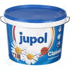 Матовая краска jub jupol classic для стен и потолков супербелая 2 л 1/8/192 49340