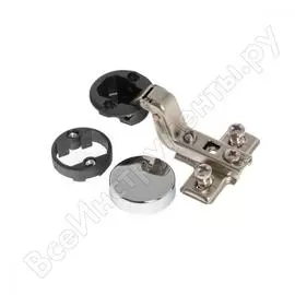 Мебельная петля element slide-on mini для стекла, внутр. 95 град. с отв.пл, белый цинк 2 шт 123120