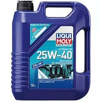 Минеральное моторное масло 4T для лодок LIQUI MOLY Marine 4T Motor Oil 25W-40 SL 5л 25027