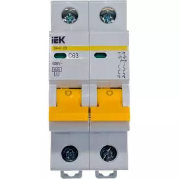 Модульный автомат IEK ВА 47-29 2п C 63А 4.5кА MVA20-2-063-C