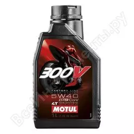 Моторное масло 300 v 4t fl road racing sae 5w40 1 л motul 104112