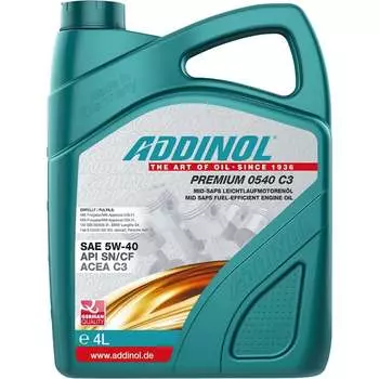 Моторное масло Addinol PREMIUM 0540 C3 4Л 4014766250896