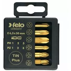 Набор бит pz/ph tin 50 мм в кейсе, 6 шт. felo 03291576