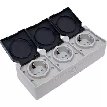 Накладная тройная розетка ARTSUN PRO SO 16 -3Е-W/B PRO SO 16 -3Е-W/B (PC)