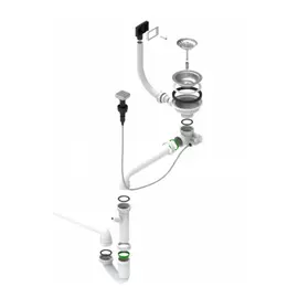 Одинарный сифон alveus 114-pp-popup с переливом 1127251
