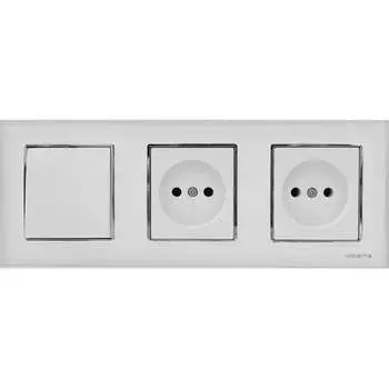 Одноклавишный выключатель + розетки Vesta Electric Комплект-3 FRM050305BEL