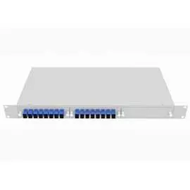 Одномодовый оптический укомплектованный стоечный кросс TopLan КРС-Top-1U-16SC/U-OS2-GY