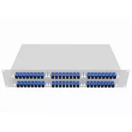 Одномодовый оптический укомплектованный стоечный кросс TopLan КРС-Top-2U-48SC/U-OS2-GY