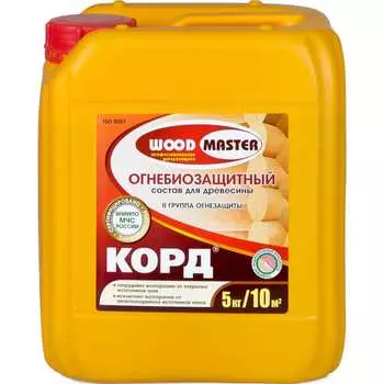 Огнебиозащитный состав для древесины WOODMASTER Корд 15899