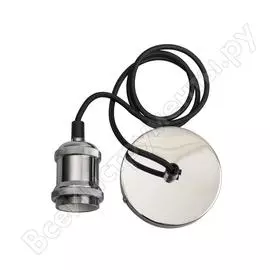 Патрон с проводом jazzway retro plc 01 e27 230v, 1m electrosilvering 5015951