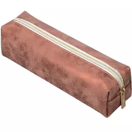 Пенал-косметичка brauberg luxury с эффектом позолоты, бронза, 21х5х6 см 228996