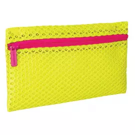Пенал-косметичка brauberg neon, желтый, 23х14 см 229026