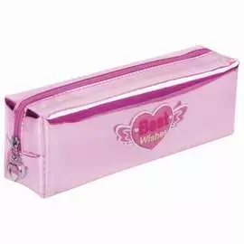Пенал-косметичка юнландия glossy, розовый, 20х5х6 см, 228984