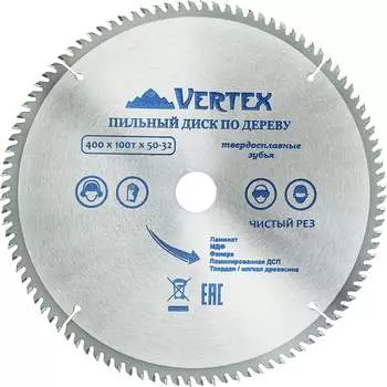 Пильный диск по дереву vertextools 400-100-50