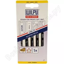 Пилка по дереву uhg 13 (5 шт; 100х7.8х1 мм; 75 мм; 8.5 tpi; hcs/cv) wilpu 428000005