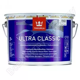 Полиакрилатная краска tikkurila ultra classic для деревянных фасадов, полуматовая, база a 2,7л 69660010130