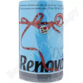 Полотенца бумажные renova 2 слоя, 1 рулон blue, 120 отрывов 5601028020862